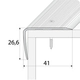  Aluminium Non Slip Ribbed Treads Stair Nosing Edge Trim