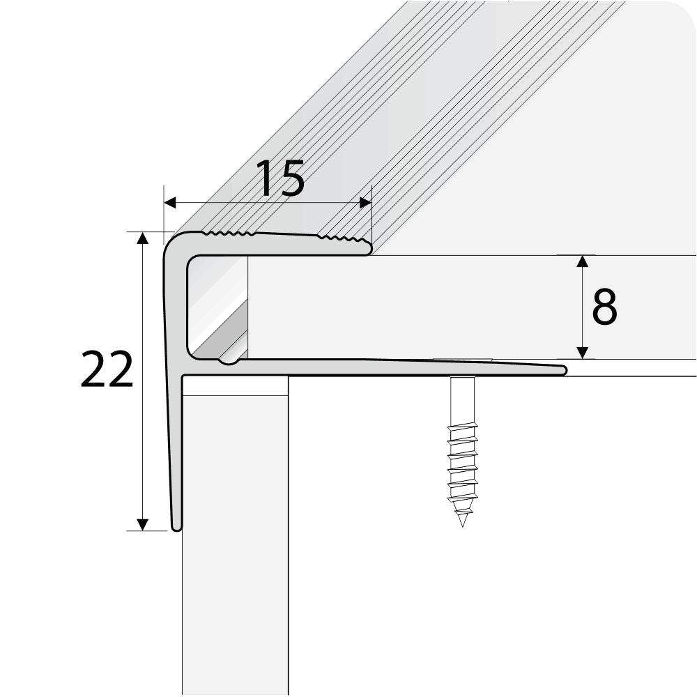  Aluminium Wood Effect Stair Nosing Edge Trim