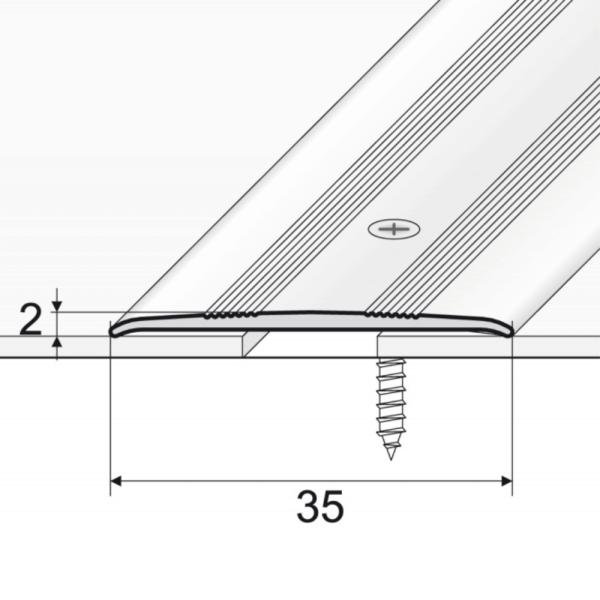 Cryrus A08 35mm Aluminium Flat Door Profile size