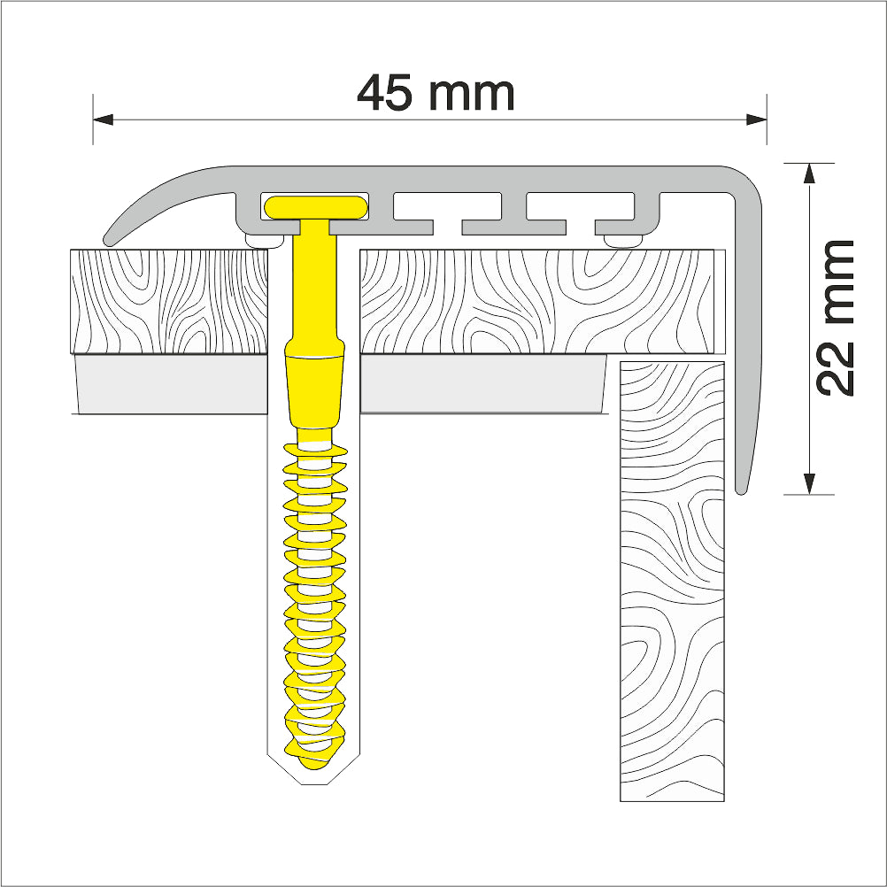  Wood Effect Stair Nosing Edge Trim ( 45 x 22mm )