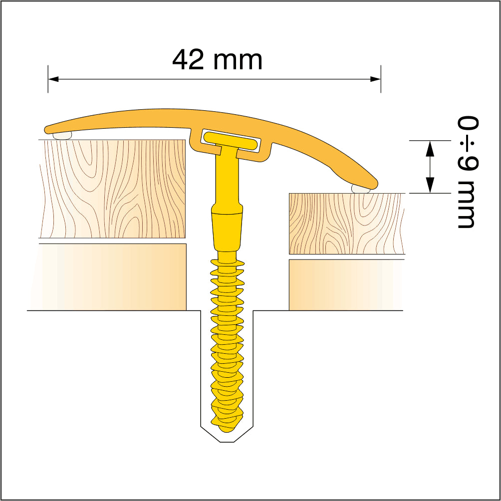  42mm Pvc Wood Effect Door Threshold Strip