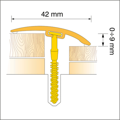  42mm Pvc Wood Effect Door Threshold Strip