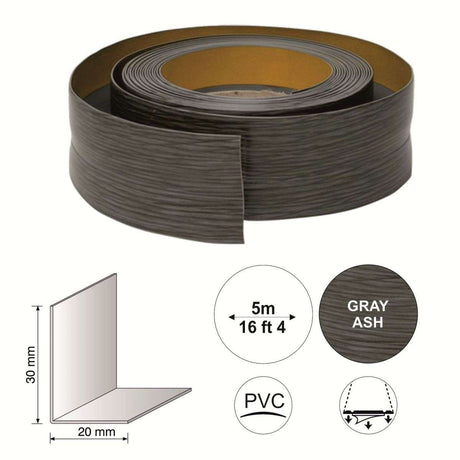 Gray Ash Flexi Flexible PVC Skirting Board