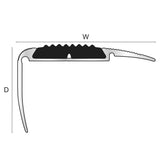  54 x 30mm Non Slip Aluminium Stair Nosing 