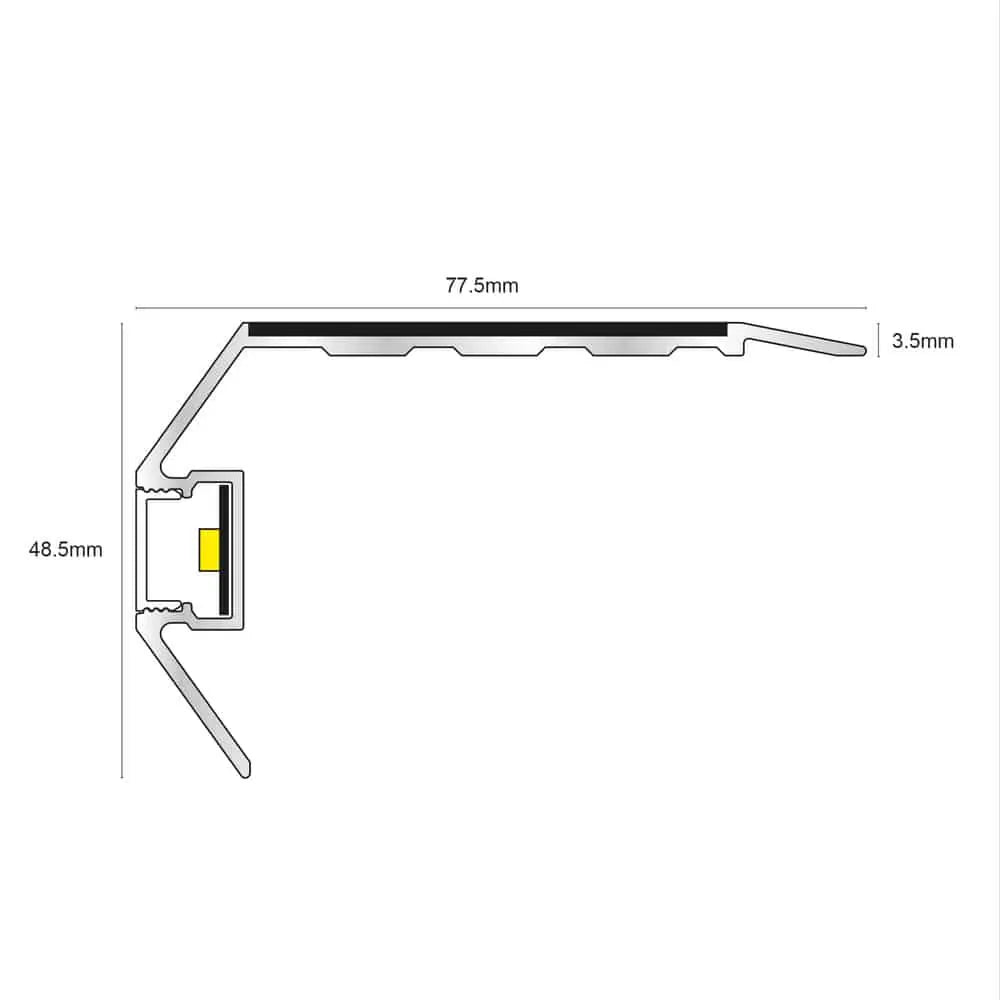 NSLR50 – Vision Light Out – Tredsafe Non Slip Stair Nosing ( 77.5 x 48.5mm )