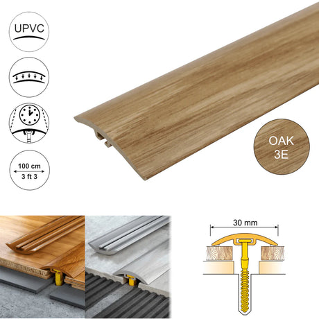 30mm Pvc Wood Effect Door Threshold Strip