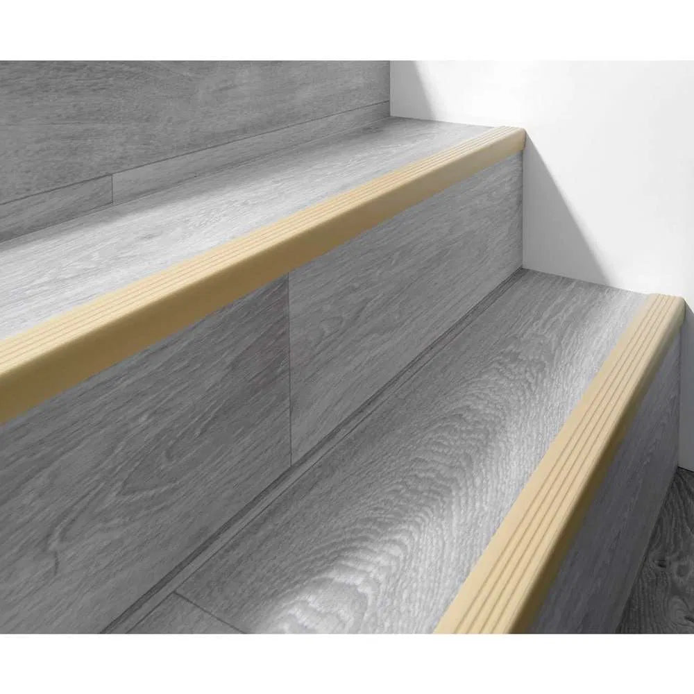 Beige PVC Non Slip 735-ND Flexible Anti-Slip Self-Adhesive Stair Nosing 