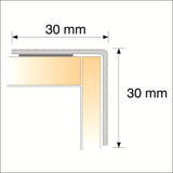 S04 30 x 30mm Aluminium Self Adhesive Non Slip Ribbed Treads