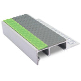 Grey and green Slimline Stair Nosing 12.5mm Anti Slip Tredsafe