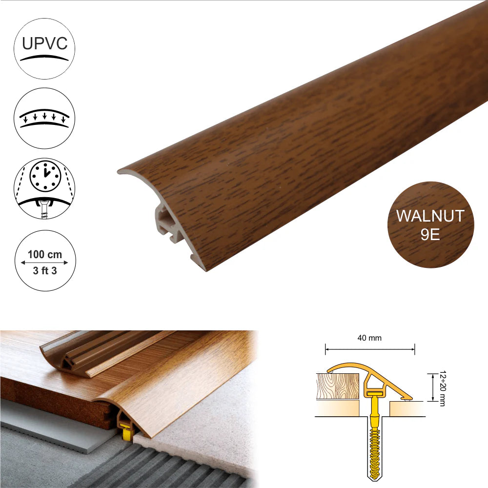  40mm Pvc Wood Effect Door Threshold Ramp Profile