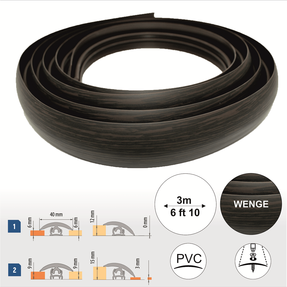 40mm Flex Line Pvc Flexible Flooring Transition Profile Door Threshold
