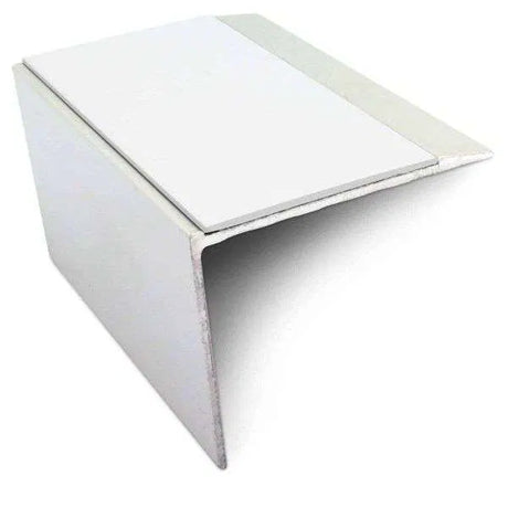 White NSL21 67 x 55mm DDA Compliant Aluminium Non Slip Stair Nosing