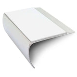 White NSL25 69 Non Slip Stair Nosing Edge Trim With Pvc Insert